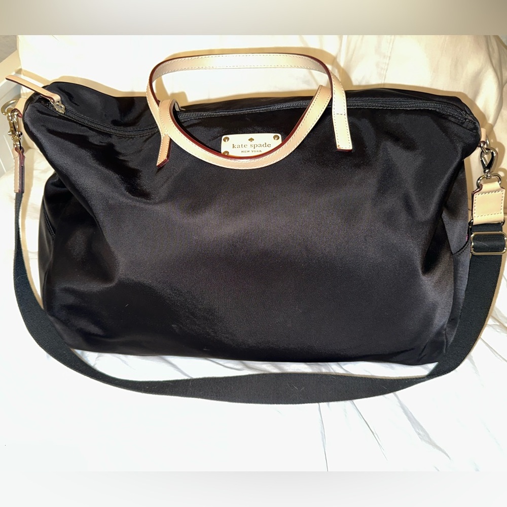 Kate Spade Black Nylon Chelsea Weekender Duffle Bag